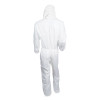 A20 Breathable Particle Protection Coveralls, Zip Front, Elastic Back, Hood, Medium, White, 24/Carton