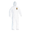 A20 Breathable Particle Protection Coveralls, Zip Front, Elastic Back, Hood, Medium, White, 24/Carton
