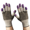 G60 Purple Nitrile Cut-Resistant Gloves, En388: 4340, 9.06" Long, Medium (Size 8), Black/White, Pair