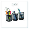Metal Mesh Utensil Holder, 3.5" Dia x 3.7"h, Black, 3/Pack