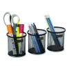 Metal Mesh Utensil Holder, 3.5" Dia x 3.7"h, Black, 3/Pack
