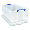 Snap-Lid Storage Bin, 2.38 Gal, 10.25" X 14.5" X 6.25", Clear/Blue