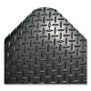 Industrial Deck Plate Anti-Fatigue Mat, Rectangular, Black Raised Diamond Surface, 36" x 60"