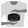 Quiet Classic Laminated Foam Dinnerware, Platter, 6.7 x 9.8, Black, 500/Carton