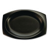 Quiet Classic Laminated Foam Dinnerware, Platter, 6.7 x 9.8, Black, 500/Carton