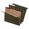 Surehook Reinforced Hanging Divider Folders, 1/5-Cut Tab, Expands 2", 1 Divider, 4 Fasteners, Letter Size, Green, 10/Box