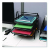 Tiered Metal Mesh Desk Tray Organizer, 4-Tier, Letter Size, 13.75 x 12 x 12.5, Black