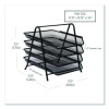 Tiered Metal Mesh Desk Tray Organizer, 4-Tier, Letter Size, 13.75 x 12 x 12.5, Black