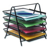 Tiered Metal Mesh Desk Tray Organizer, 4-Tier, Letter Size, 13.75 x 12 x 12.5, Black