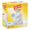 Forceflex Kitchen Drawstring Trash Bags, Drawstring, 13 Gal, Unscented, 23.47 x 25.38, White, 110 Bags/Box, 3 Boxes/Carton
