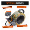 Tape Dispenser, 3" Core, Polypropylene, Gray/Orange