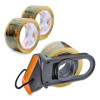 Tape Dispenser With Tape, 3" Core, Polypropylene, Gray/Orange, 1 Dispenser, 2 Rolls Pro-Grade Packaging Tape