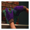 Microfiber Dusting Gloves, Purple With Black Cuffs, 4 Gloves
