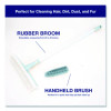 Rubber Broom And Handheld Brush,11.75 x 50 Plastic Handle, White/Blue