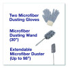 Dusting Set, Feather Duster, Dusting Wand, 2 Gloves, Gray