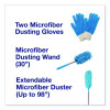 Dusting Set, Feather Duster, Dusting Wand, 2 Gloves, Blue