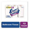1000 Bathroom Tissue, Septic Safe, 1-Ply, White, 1,000 Sheets/Roll, 12 Rolls/Pack, 4 Packs/Carton