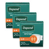 Incontinence Protection With Tabs, Small/Medium, 19" To 34" Waist, 20/Pack, 3 Packs/Carton