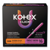 U By Kotex Click Compact Tampons, Super Plus Absorbency, 16/Pack, 8 Packs/Carton