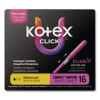U By Kotex Click Compact Tampons, Regular Absorbency, 16/Pack, 8 Packs/Carton