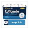 Ultra Cleancare Toilet Paper, Strong Bath Tissue, Septic Safe, 1-Ply, White, 284 Sheets/Roll, 12 Rolls/Pack, 4 Packs/Carton