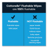 Fresh Care Flushable Cleansing Cloths, 1-Ply, 3.73 x 5.5, White, 84/Pack