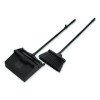 Duo-Pan Upright Dust Pan And Broom, 11.8w x 36h, 24.5" Handle, Plastic, Black