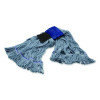Medium Blue Looped-End Mop, Cotton, 36 x 6 x 3, Blue