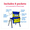 Chairback Buddy For Student Chairs With a Back Width Up To 15", Medium, 15 x 1.5 x 19, Fabric, Blue/Yellow