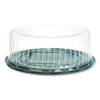 Bakery Containers, 9" Cake Container, 11.2" Diameter x 3.5" h, Black/Clear, 50/Carton
