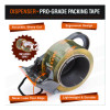 Tape Dispenser With Tape, 3" Core, Polypropylene, Gray/Orange, 1 Dispenser, 2 Rolls