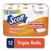 Comfortplus Toilet Paper, Double Roll, Bath Tissue, Septic Safe, 1-Ply, White, 231 Sheets/Roll, 12 Rolls/Pack, 4 Packs/Carton