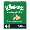 Soothing Lotion Facial Tissue, 3-Ply, White, 60 Sheets/Box, 4 Boxes/Pack, 8 Packs/Carton