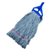 Medium Blue Looped-End Mop, Cotton, 43 x 6 x 3, Red