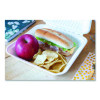 Champware Molded-Fiber Clamshell Containers, 9 x 9 x 3, White, 100/Sleeve, 2 Sleeves/Carton