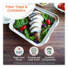Fiber Catering Pans, 3 Compartments, 10.3 x 2.8 x 12.8, Paper, Natural, 200/Carton