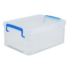 Super Stacker Lift-Off Lid Storage Tote, 14.25 x 10.3 x 6.5, Transparent/Blue