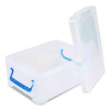 Super Stacker Lift-Off Lid Storage Tote, 14.25 x 10.3 x 6.5, Transparent/Blue
