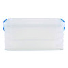 Super Stacker Lift-Off Lid Storage Tote, 14.25 x 10.3 x 6.5, Transparent/Blue