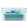 Super Stacker Lift-Off Lid Storage Tote, 14.25 x 10.3 x 6.5, Transparent/Blue