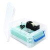 Super Stacker Lift-Off Lid Storage Tote, 14.25 x 10.3 x 6.5, Transparent/Blue