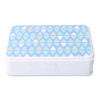Pencil Case, Triangle Pattern, 2 Compartments, 5" x 8.75" x 2.75", Blue/White