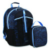 Bijoux Deluxe Backpack And Lunch Bag Bundle, 15.5" Laptop Sleeve, 12" x 8" x 18.5" And 7.5" x 4.25" x 9", Black/Blue Camo
