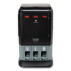 Tri-Tower Mini Dispenser, Holds Forks/Knives/Spoons Or Sporks, 13.15 x 31.03 x 17.5, Black/Gray