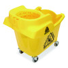 Maxirough Institutional Mop Bucket And Wringer, 32 To 35 Qt, Yellow