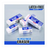 Hi-Polymer Eraser, For Pencil Marks, Rectangular Block, White, 10/Box