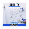 Hi-Polymer Eraser, For Pencil Marks, Rectangular Block, White, 10/Box