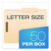 Manila Fastener Folders, 2/5-Cut Tab: Right Of Center, Expands 0.75", 2 Fasteners, Letter Size, Manila, 50/Box