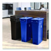 23 Gallon Resin Slim Trash Can Bottle And Can Lid, 11.87 x 20.25 x 1.41, Blue