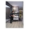 Full-Size Housekeeping Cart, Plastic, 3 Shelves, 1 Bin, 24.4 x 62.4 x 49, Black